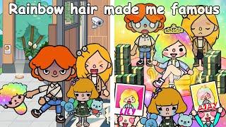 Rainbow hair made me famous | toca boca | toca life world | Sad Story