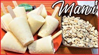 Como hacer HELADOS de MANI - helados de leche con MANI cremosos - helados caseros faciles y rapidos