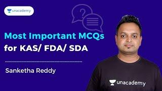 Most Important MCQs for KAS/ FDA/ SDA | KPSC | Sanketha Reddy | Unacademy Karnataka PSC