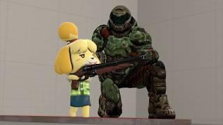 DoomGuy Teaches Isabelle to use the Super Shotgun [Fanmade SFM]