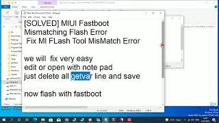 fixed MIUI Fastboot  Mismatching Flash Error  Fix MI FLash Tool MisMatch Error