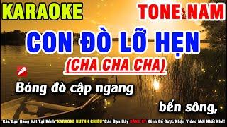 Karaoke Con Đò Lỡ Hẹn - Tone Nam (ChaChaCha) || Nhạc Sống Karaoke Huỳnh Chiêu