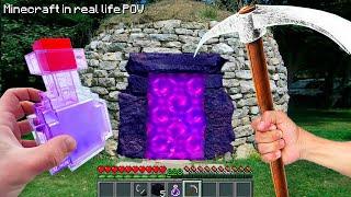 Minecraft in Real Life ~ GIANT NETHER PORTAL in Realistic Minecraft Animation SKREEPER