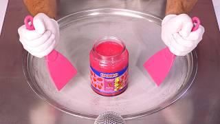 How to Make Pink HARIBO GOLDBEARS Gummy Jelly Ice Cream Rolls | ASMR (no talking)