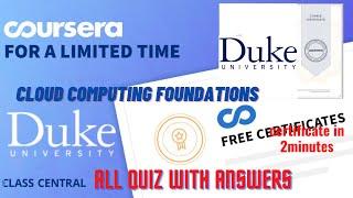 Cloud Computing Foundations, Coursera Quiz Answers.#courseraquizanswrs #freecertificate #learners