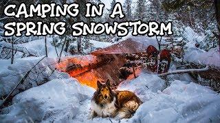 Spring Snowstorm Overnight Camping