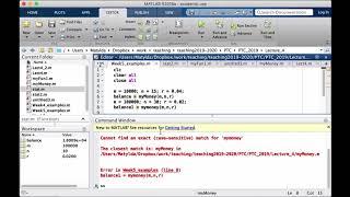 Intro to MATLAB - Week 5 - Calling (using) user-define functions