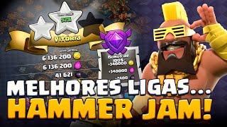 MELHORES LIGAS PRA FARMAR NO HAMMER JAM! PARA TODOS OS CENTROS DE VILA - CLASH OF CLANS