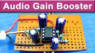 audio gain booster circuit । 4558 high gain circuit ।audio gainer circuit । how to make audio gainer