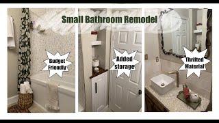 DIY Small Bathroom Remodel on a Budget. Add storage, aesthetic unique to you and KEEP your money. P2