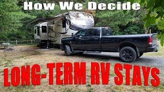 Criteria for Long-term RV Park Campground Stays - How we determine where to stay