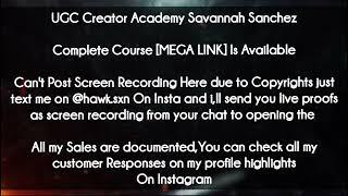 UGC Creator Academy Savannah Sanchez course download