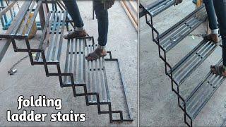 How to Install folding staircase | Stairs Install Easy Metal Working | DIY ladder steps