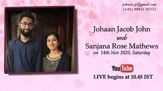 Johaan Jacob John weds Sanjana Rose Mathews