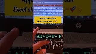 Apply or Remove Filter in Ms. Excel with shortcut keys #shortfeed #msoffice #excel #shortcutkeys