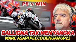 BOS DUCATI TERKEJUTMARC MARQUEZ ASAPI PECCO DENGAN GP23 KONDISI LINTASAN BASAH