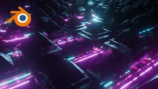 FREE Geometry node Blender 3D neon animation scene