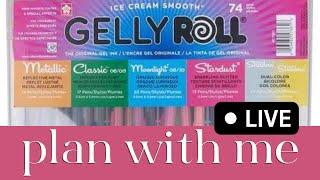  LIVE HOT MESS PLAN WITH ME | USING ONLY GELLY ROLLS IN MY STERLING INK PLANNER?! 🫣