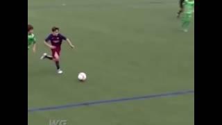 Skill for a child of the Barcelona academy very cool