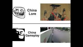 china lore vs china gameplay