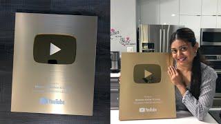 Youtube Gold Play Button Unboxing for 1 Million Subscribers Bhavna's Kitchen & Living