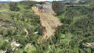 Drone video shows scale of landslide in Papua New Guinea