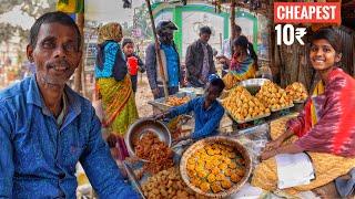 10₹ Only | India's Cheapest Food | Special Onion Bhaji & Aloo Vada | Street Food