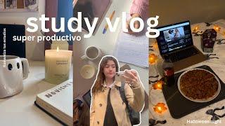 STUDY VLOG: días super PRODUCTIVOS: exámenes, Halloween, journaling,    aesthetic y otoñal ️