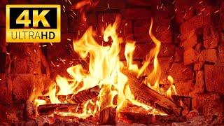  Ultra HD 4K Fireplace with Golden Flames and Crackling Fire Sounds | Burning Fireplace Ambience