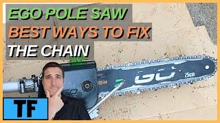 EGO Pole Saw - How To Replace The Bar and Chain and Adjust Chain Tension