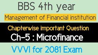 Management of financial institution/ch:5 Microfinance// Important question solution/ #ocwb #bibekoli