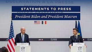 President Biden and President Macron of France Deliver Statements to Press with ASL Interpretation