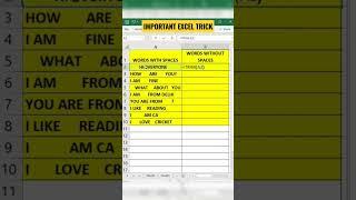 ADVANCE EXCEL TRICK | IMPORTANT EXCEL TRICKS | EXCEL SHORTS. #excel #advanceexcel #shorts #short