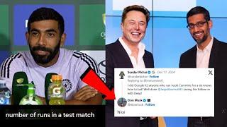 Elon Musk & Sundar Pichai on Jasprit Bumrah Batting | Cricket News