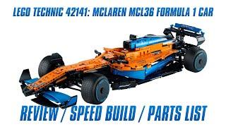 LEGO 42141: McLaren MCL36 Formula 1 car: In-depth Review, Speed Build & Parts List