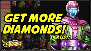 Get More Diamonds! | Build Tall or Wide? | Diamond Tier List! | Marvel Strike Force!