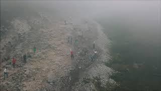 Drone Mavic Pro Flying up Croagh Patrick Mountain into fog/clouds Co Mayo Ireland