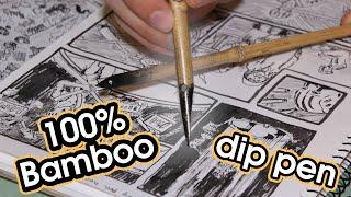 Making a bamboo dip pen and drawing with it