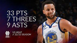 Stephen Curry 33 pts 7 threes 9 asts vs Heat 22/23 season