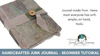 DIY Junk Journal Tutorial for Beginners made with common household items and tools