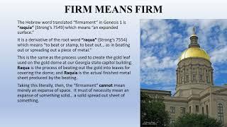 Biblical Cosmology Part 6 of 8 "The Firmament"