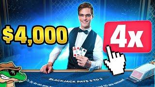 WE DID A 4X DOUBLE DOWN ON POWER BLACKJACK! - 5-Min Blackjack #3