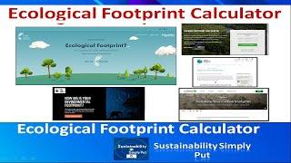 Ecological Footprint | How to use Global Footprint Network Calculator