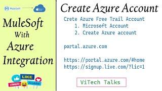 ViTech Talks | Azure Free Account Creation | @vitechtalks6017 | MuleSoft With Azure Integration