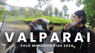 Solo Monsoon ride to VALPARAI 2024 #ridergirl #motovlog #solo #monsoon