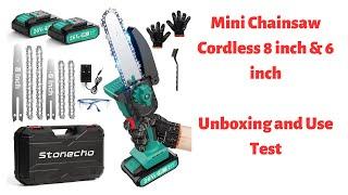  Mini Chainsaw Cordless 8 & 6 inch Unboxing and Review!  #productreview #unboxing