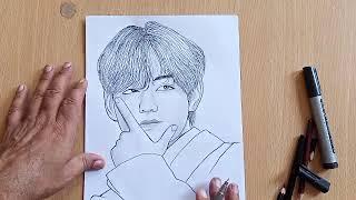 bts v Kim drawing easy/how to draw/art channel 20k