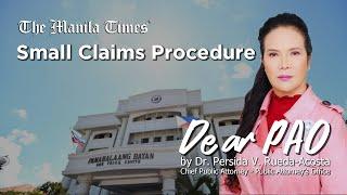 Dear PAO: Small Claims Procedure