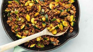 Keto Ground Beef and Zucchini Skillet