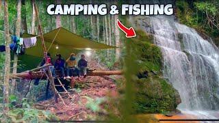 Camping Mancing Di Dekat Air Terjun ~ Bersantai Memasak Dan Memancing Ikan Di Sungai